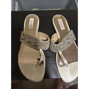 Badgley Mischka Women's Gold Trent IVRSAT Crystal Sandals 9.5